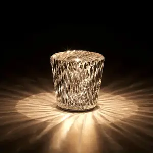 Modern Type Rechargeable Wireless Table Lamp, 1 Count Crystal Shape Touch Control Night Light, Decorative Light for Home Outdoor Garden Restaurant