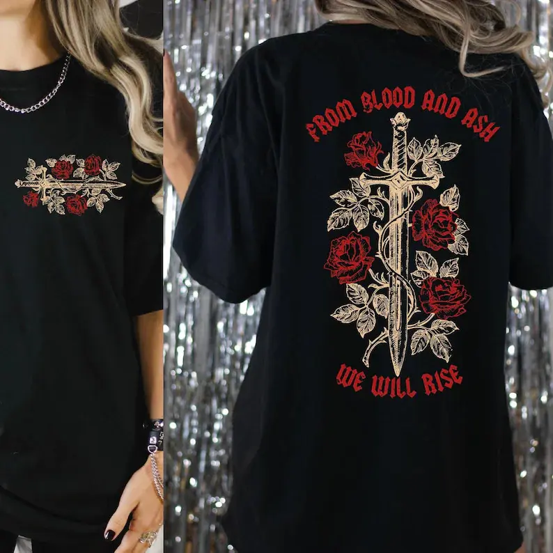 From Blood and Ash We Will Rise Shirt, Jennifer L Poppy Hawke Prince Casteel Tee, Book Lover Gift - Double sided printing # TikTokMadeMeBuyIt # TikTokShop