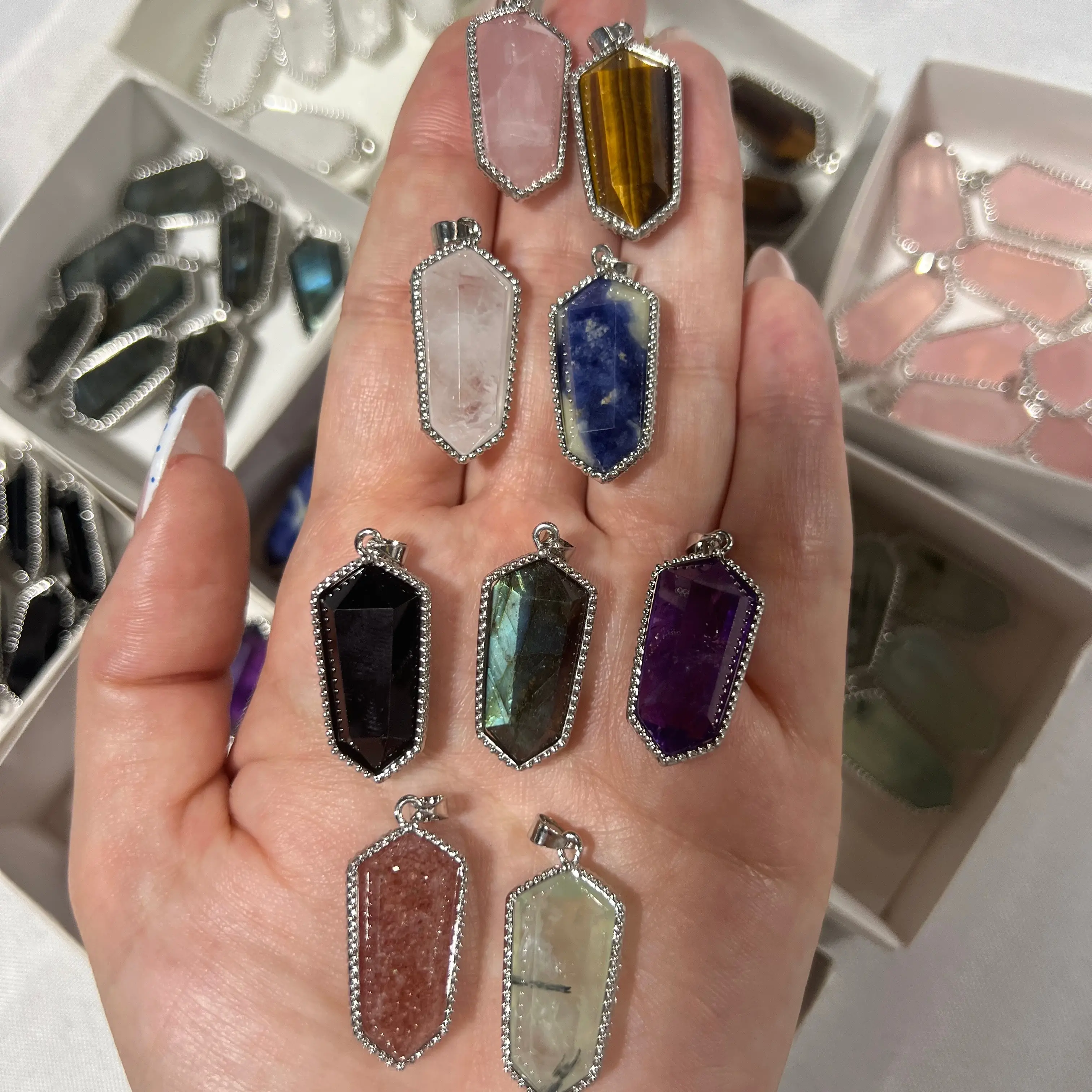 Crystal Necklaces and Pendants with 18 Inch Sterling Silver Chain