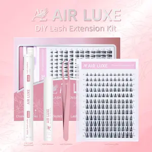 AIR LUXE DIY Lash Extension Kit Spiky Individual Lashes for Anime Cosplay Doll Eye Look - Ultra-Thin Invisible Band, Waterproof, 144 Clusters for Endless Styles Eyelashes Makeup Cosmetic Salon Daily Makeup