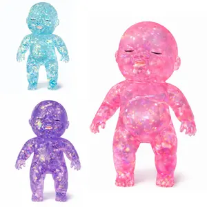 Mega Glitter Squishy Baby Toy, 14cm/5.51inch Slow Rising Glitter Squeeze Toy for Stress Relief, Soft Sensory Fidget Toy for Kids & Adults, Cute Stretchy Collectible Squishies