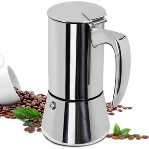 12 Cup 600ml Thickened Moka Pot 304 Stainless Steel Italian Espresso Stovetop Coffee Maker Percolator for Induction Stove, Portable Easy Brewing Classic Coffee Maker
