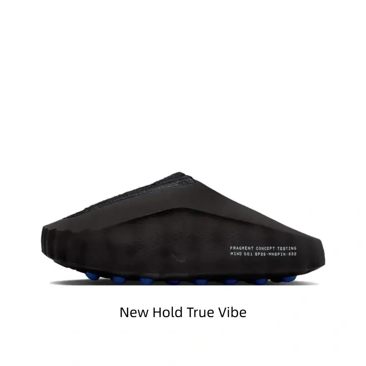 Black & royal blue two-tone edgy minimalist recovery foam slides, full vent quick-dry construction, textured anti-slip outsole, this bold dark pair is a summer street & beach wardrobe essential