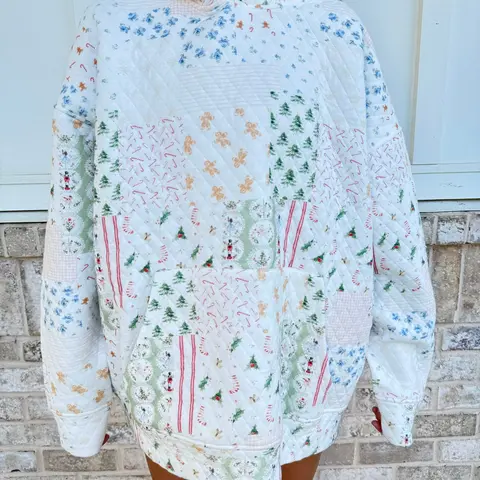Christmas Holiday Quilted Hoodie