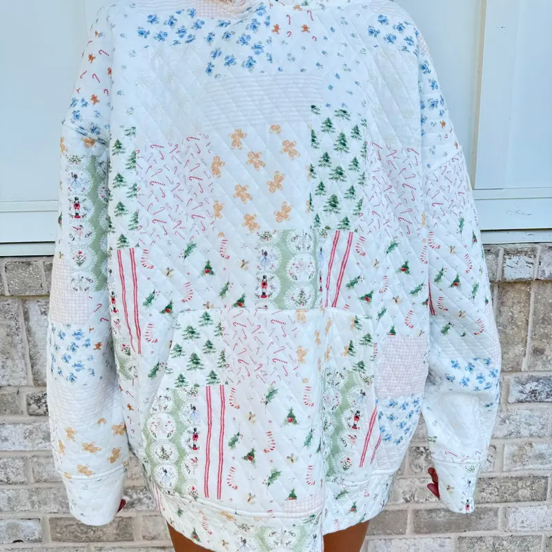Christmas Holiday Quilted Hoodie