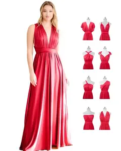 Satin Multiway Maxi Dress Bridesmaid Dress Infinity Cocktail Dress