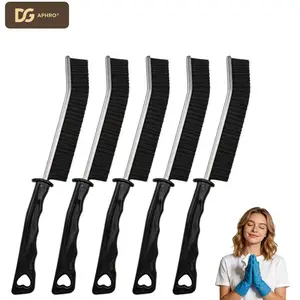 DGAPHRO 5-Piece Crevice Cleaning Brush Set - Hard Bristle Deep Clean Gap Tool for Window Tracks, Bathroom Grout, Kitchen Sink Rims & Tight Spaces (Black)