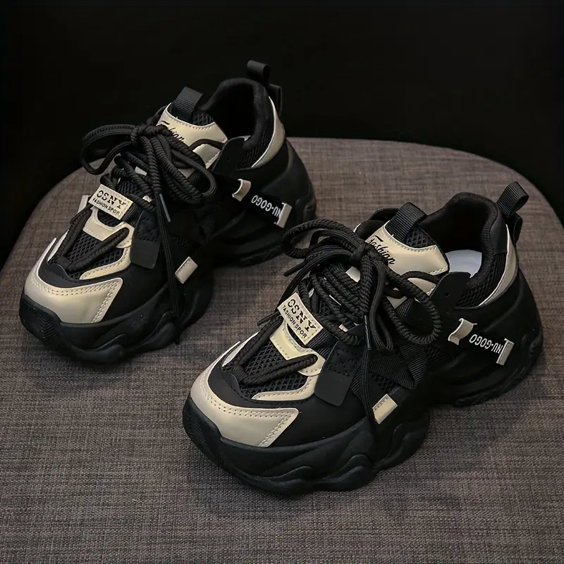 ins Korean version of new dad shoes for women, four seasons, student mesh sports shoes, casual running, thick sole, heightening shoes FB3305-1