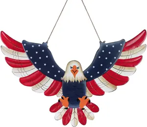 4th of July Decorations, 22'' 250th Anniversary Fourth of July Patriotic Wall Art, Memorial Day Wreaths for Front Door, Craft for Home Mantel Indoor