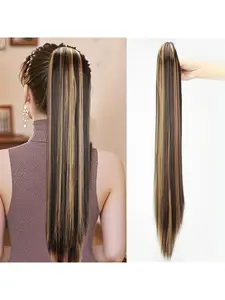 Ponytail Extension Long Ponytail Extension, 24" Straight Claw Clip Ponytail Hair Extensions Natural Looking Heat Resistant Synthetic Ponytail Hairpiece for Women Ponytail Hairpiece for Women Straight Synthetic Hairpieces