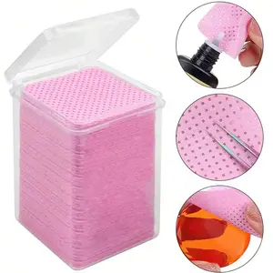 100Ppcs/200pcs/1000pcs Pink Lint-Free Nail Wipes - Non-Woven Cotton Pads for Gel Polish & Acetone