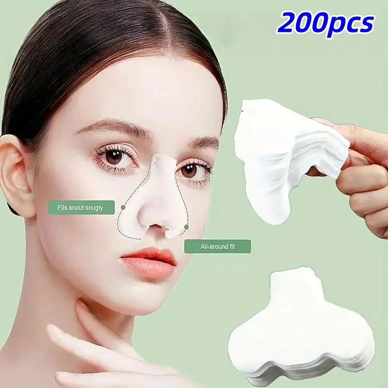 200pcs Disposable Nose Pore Patches, Blackhead Nose Strips for Pores, for Blackhead Removal, Clear & Moisturizing, Gentle, No Fragrance, Heart Design, Soft Material, Face Care