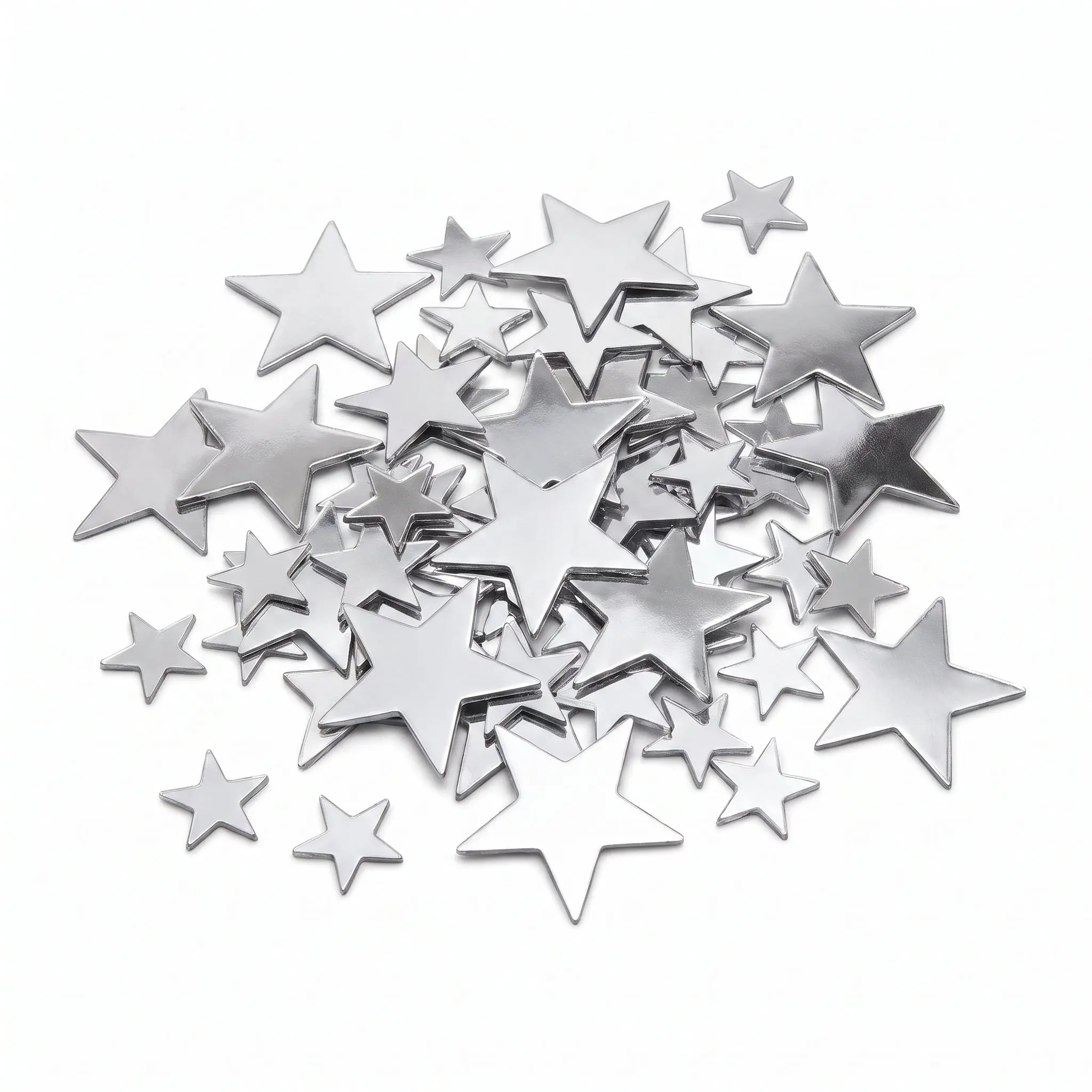 Shimmering Silver Star Confetti