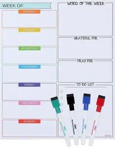 -  Dry Erase Weekly Calendar for Fridge, 14.7 x 11.8", Weekly Dry Erase Board, Weekly Whiteboard,  Weekly Calendar for Fridge, Weekly Planner White board.