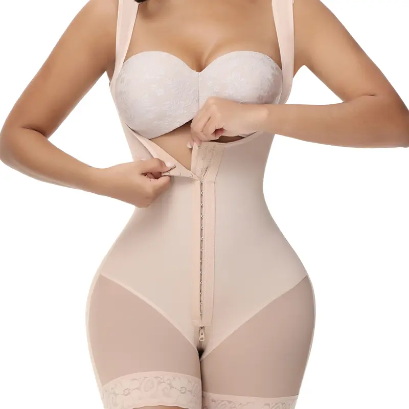 SHAPSHE Women's High Waisted Seamless Shapewear - Lace Trim, Fashionable Basic Flattering Butt Lifter with Zipper Crotch, Summerwins Compression Bridal Underwear,sohochic Tight Fit