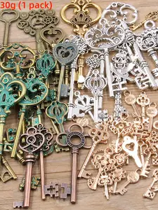 Random Key Design Pendant, Fashionable Jewelry Making Accessories for Bracelet & Necklace, DIY Jewelry Making Accessories for Women & Girls