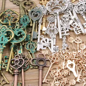 Random Key Design Pendant, Fashionable Jewelry Making Accessories for Bracelet & Necklace, DIY Jewelry Making Accessories for Women & Girls