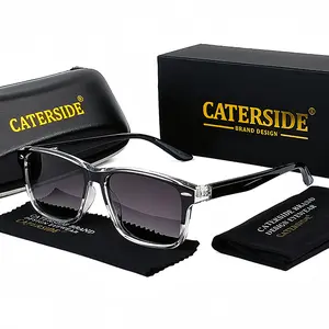 CATERSIDE Vintage Unisex Square Polarized Sunglasses for Daily Wear Outdoor Fishing Driving Travel Eyewear Stylish and Versatile Retro Design