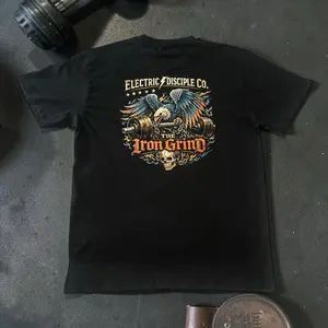 Electric Disciple Co. Iron Grind Comfort T-Shirt with Bold Eagle and Skull Design for Men