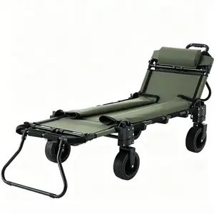 2-in-1 Folding Beach Wagon Cart, Heavy Duty Collapsible Camping Wagon with Large Capacity, Converts to Lounge Chair, All-Terrain 360° Swivel Wheels, Carbon Steel Utility Wagon for Beach, Camping, Gard