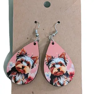 Cute, one of a kind, double-sided dog earrings