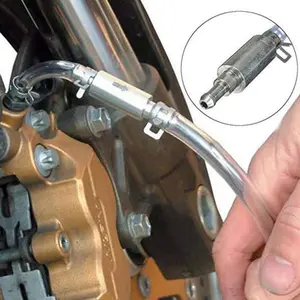 Brake Bleeder Hose - One Way Check Valve Tube BleedingTool Kit for Hydraulic System Bleeding, Universal BrakeFluid Bleeder Ki for Car Motorcyle Clutch, Soft Tube withMetal Clips