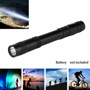 gifts boyfriend Portable Mini Pen Style LED Flashlight 500 Lumen,Battery not included, Waterproof Skid Proof Clip Design Aircraft Aluminum Tail Cap Switch for Outdoor Activities like Camping Fishing Cycling and Emergency Rescue