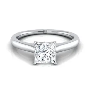 The Rosanna Cathedral Engagement Ring Setting for Princess Diamonds in Platinum