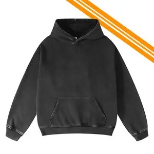 Men's Unisex Acid Wash Oversized Hoodie Set - Vintage Cotton Fleece, Soft Stylish Longsleeve, Plain Black Distressed Plush Pullover, Minimalist Faded Top, Comfy Casual Streetwear, Friendship Day Gift Idea