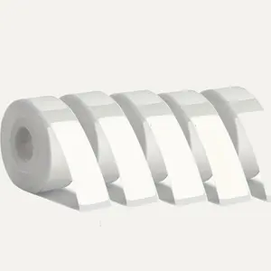 5 Rolls Phomemo D30 Thermal Self-Adhesive Labels, 12x50mm, 130 Sheets/roll, Compatible with Phomemo D30 Printer, Home Office School Use, Office Supplies