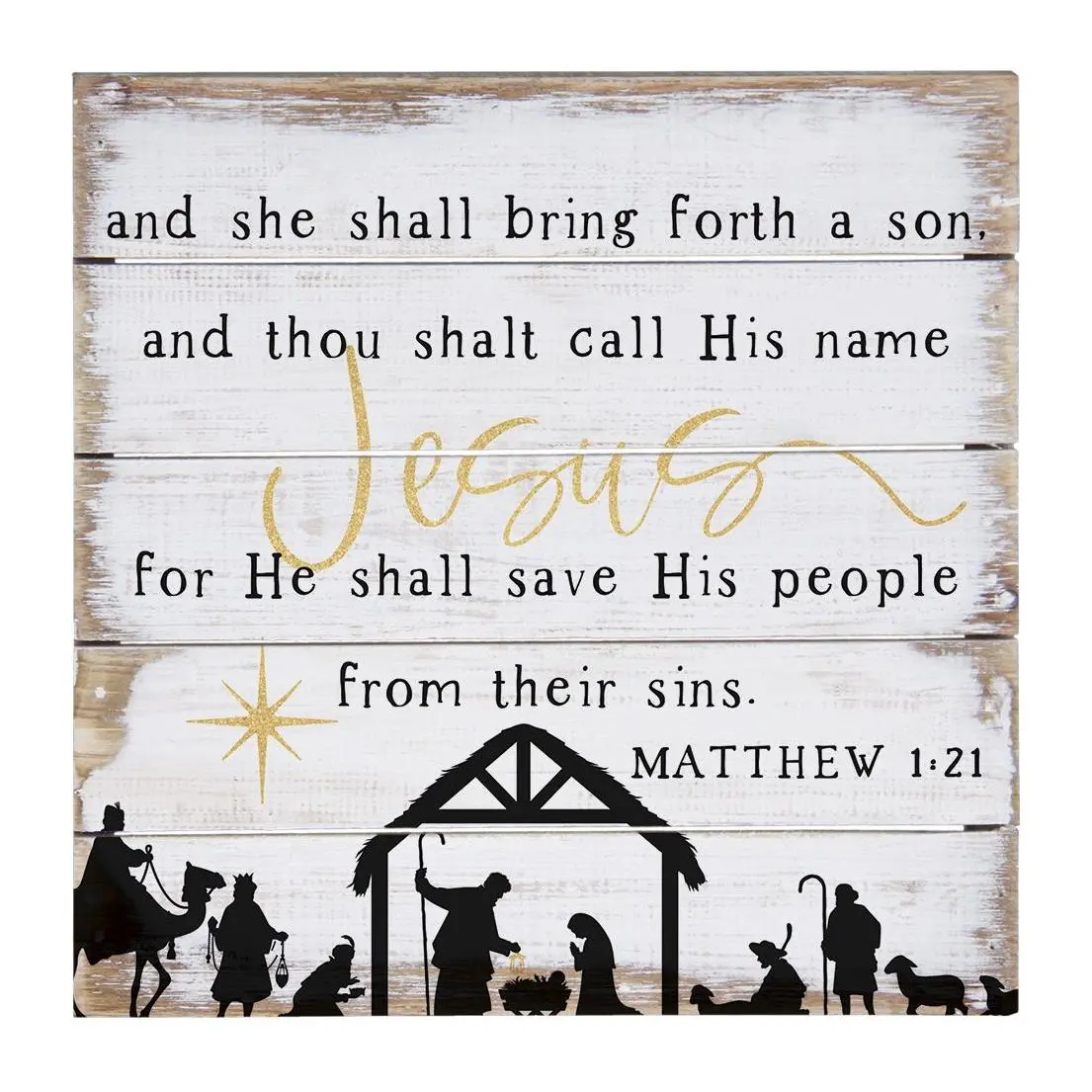 Sincere Surroundings 8" Matthew 1:21 Pallet Pet ite