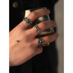 Gothic Chrome Medal Stainless Steel Ring for Men Women High-Quality Durable Statement Jewelry Fashion Accessories Comfortable Fit Ideal Gift