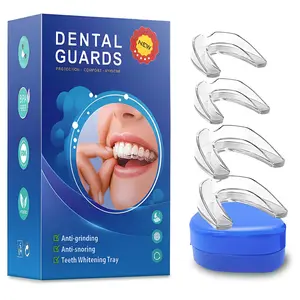 Night Guard for Teeth Grinding - Reusable Dental Mouth Guard Mouthpiece for Sleep, Anti Grinding & Clenching Jaw Protector (2 Sizes, 4 Pack)
