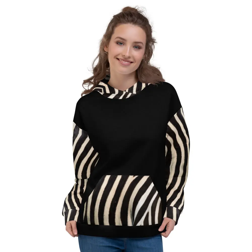 Recycled Unisex Hoodie - Engineered Zebra - Women