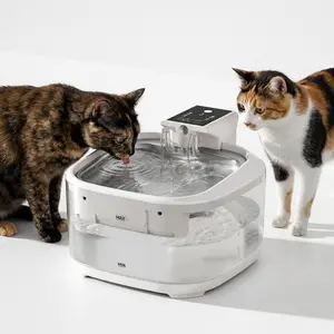 2026 Latest 4.5L Smart Cat Water Fountain, 5000mAh Battery Wireless  Powered & USB Plug-in 2-in-1, Ultra-Quiet Pet Dispenser with Stainless Steel Bowl, Motion Sensor for Multi-Pet Home