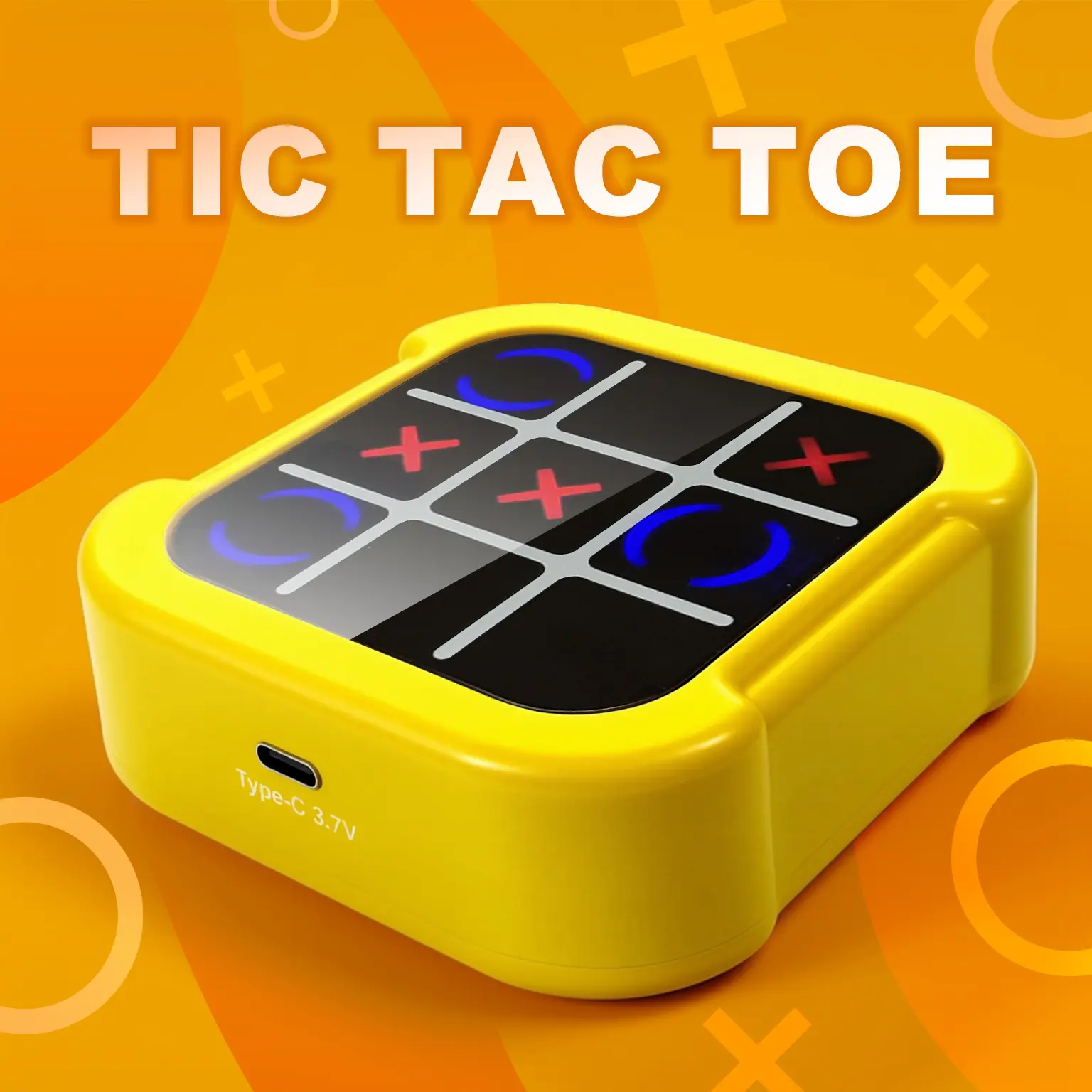 Portable Electronic Tic Tac Toe Handheld Game Console - Rechargeable, Compact, Type-C Port, Educational Toy for Kids, Ideal for Home & Travel Entertainment