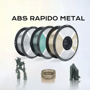 QIDI ABS Rapido Metal Filament 1.75mm, Metallic Finish 3D Printer Filament, Tough & Durable, Easy-to-Print, Compatible with Most FDM 3D Printers, 1kg Spool (2.2lbs)