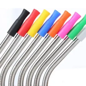 50/100 pack of Mixed color straw tips (6mm), Drinkware accessories, food grade Silicone, Reusable