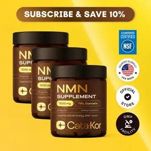 Cata-Kor NMN Supplement – 1000 mg | Quercetin | TMG | Resveratrol Complex – Supports Cellular Energy & NAD+ Levels - Vitamin Dietary Supplement Healthcare