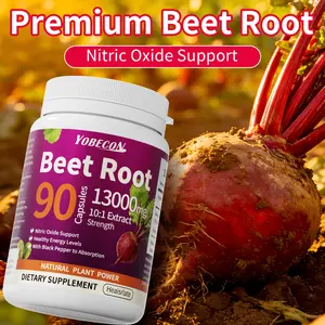 90 Natural Nitric Oxide Beetroot Capsules - Each capsule contains 13,000 mg of highly effective ingredients - Plant-based formula, effectively regulates blood pressure, promotes intestinal digestion and metabolism, boosts energy.