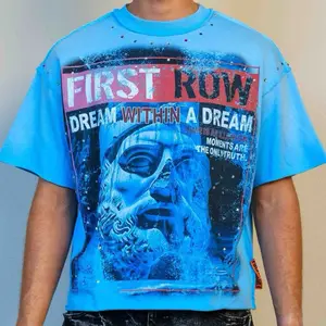 Lost Utopia Ruins Dream Cropped Tee - Blue Graphic T-Shirt with Unique Design and Comfortable Fit