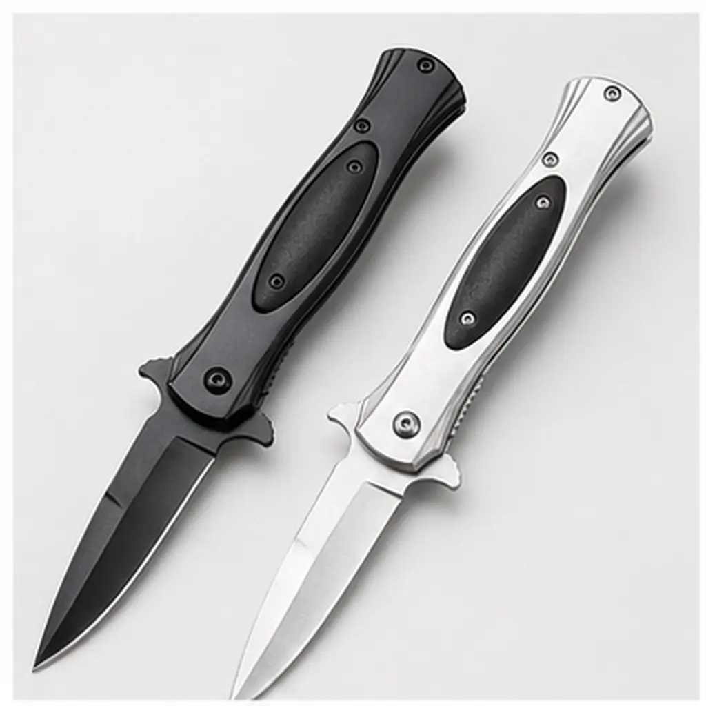 Outdoor Folding Pocket Knife for Men - 440C Stainless Steel Blade, 8.7cm Compact Portable EDC Gear, Lock Button, Textured Grip, Camping Hiking Utility Tool, Men's Gift