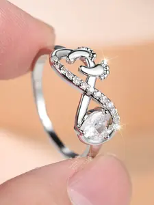 1 Piece Fashionable Infinity Symbol Toe Heart Ring Specially Designed For Women Exquisite Memorial Gift Birthday Present For Her
