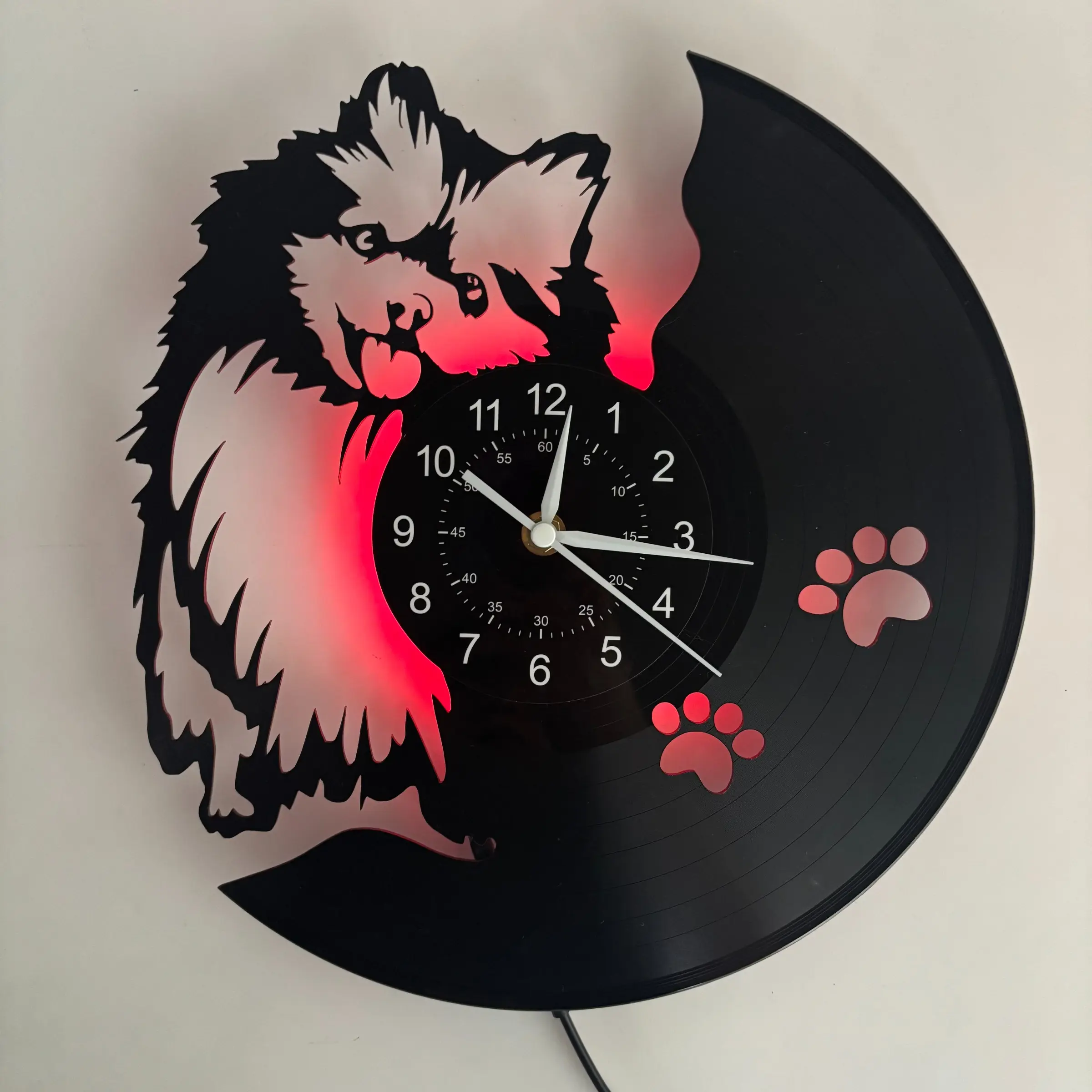 Adorable Kitten Vinyl Wall Clock, Perfect for Home, Pet Shop, Office Decoration, Great Gift for Mother's Day, Halloween, Christmas, Birthday