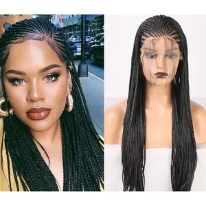 Side Part Braided Box Braids Wig Long