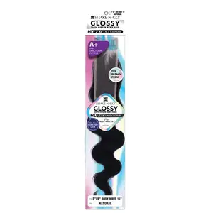 Shake N Go Glossy HD Lace Closure - 2X6 BODY WAVE 16" - 100% Virgin Remy Hair