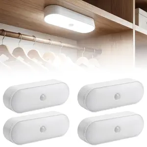 USB Rechargeable Motion Sensor Night Light Indoor Battery Operated Pir Light , Magnetic Night Lights Stick on Wall for Stair Bathroom Hallway Toilet, LED Adjustable Lighting Modes lamp lights bedroom