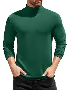 COOFANDY Mens Mock Turtleneck T-Shirts Long Sleeve Solid Color Tees Shirts Basic Casual Slim Fit Pullover T Shirts