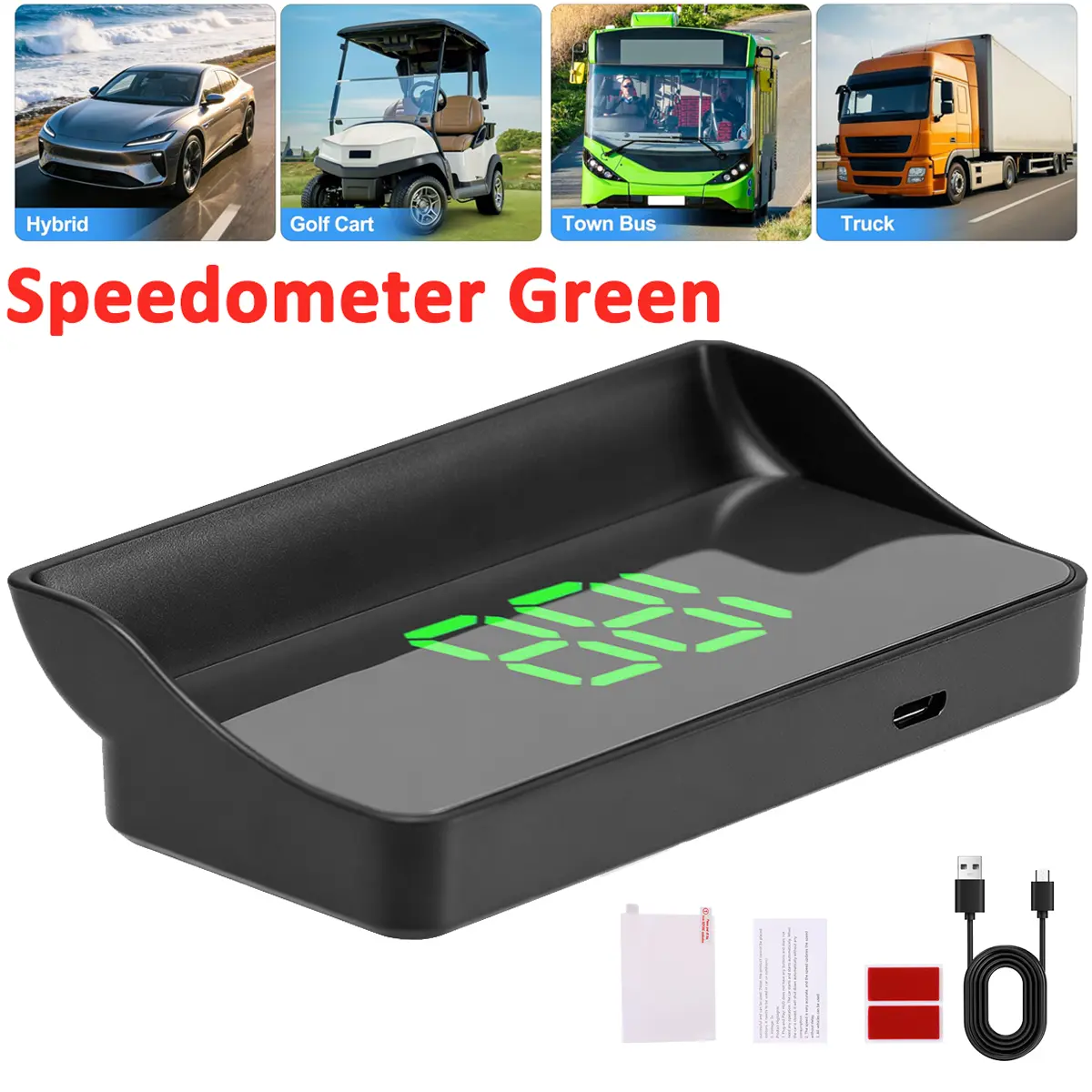 GPS Digital Speedometer HUD for Cars, 5V MPH Heads-Up Display, Plug-and-Play Automotive & Motorcycle Instrument