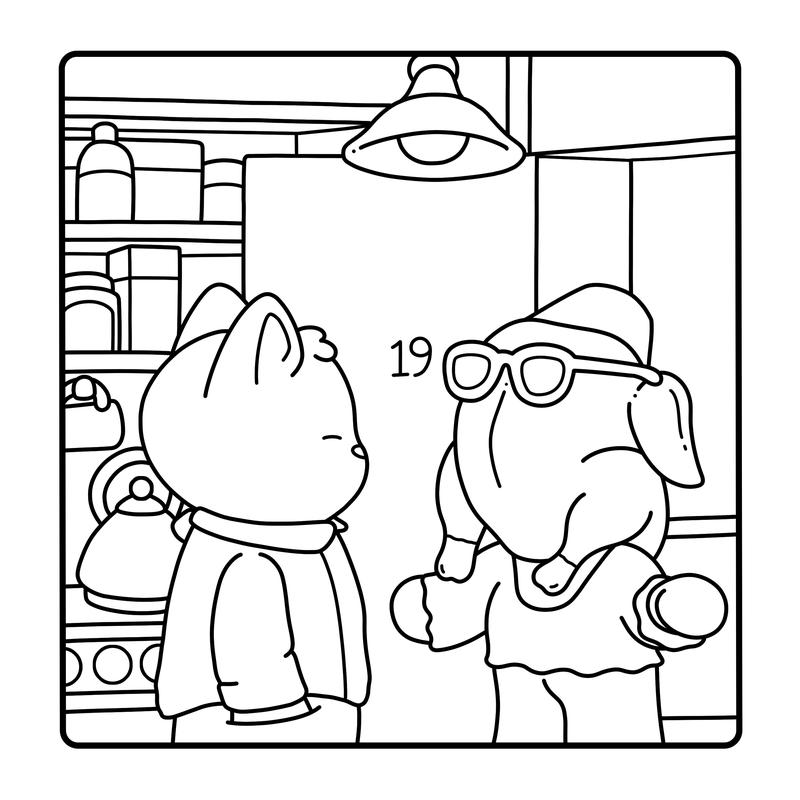 Mojidoo Fuzzy Meowvies 2 Cozy Movie-Inspired Cat Coloring Book for Adults & Cinephiles 30+ Unique Pages Bold Designs Single-Sided Printing 8.5 x 8.5 Inches